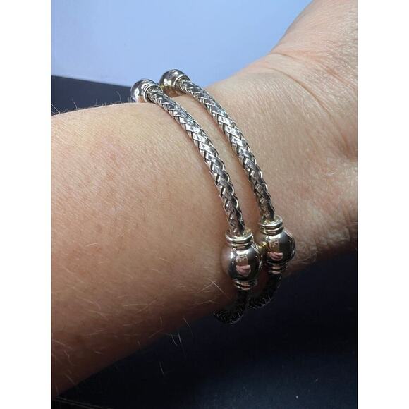 Sterling silver adjustable station cuff bracelet - Picture 1 of 11